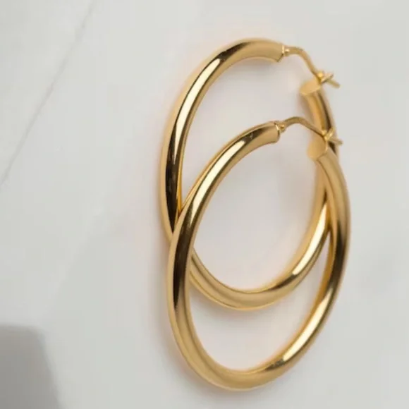 n e w | 18k gold filled hoops - Picture 3 of 5